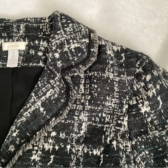 Chico’s Treana Tweed Blazer, Size 2L - Picture 4 of 8